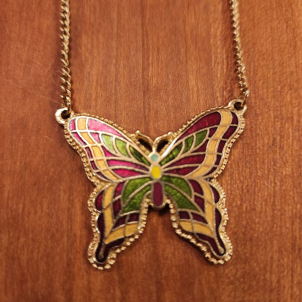 Vintage Sarah Coventry Butterfly Necklace